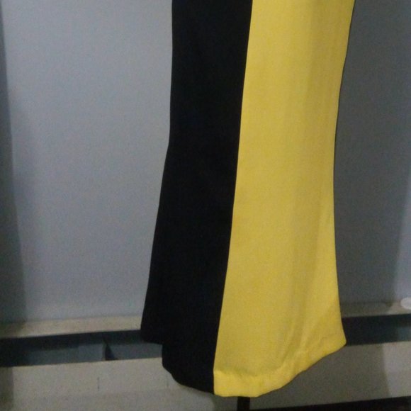 NEW Ellen K Colorblocked Maxi Dress in Black & Yellow Sz 10 - Picture 3 of 14